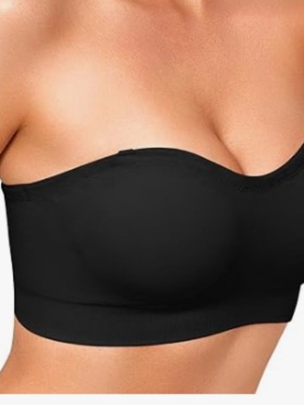 Evosena Black Strapless Bra Non Slip Bandeau Med